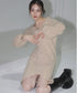 Melange Knit Dress & Scarf Co-ord
